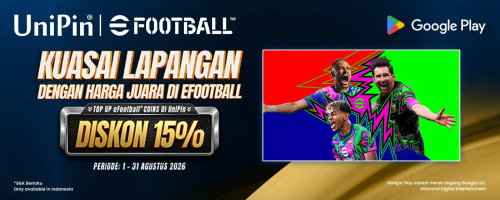 Kuasai Lapangan dengan Harga Juara! Diskon 15% eFootball™ Coins di UniPin